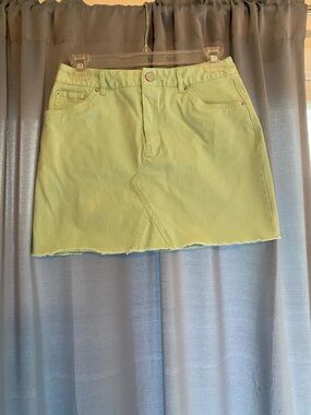 Forever 21 Light Green Denim Mini Skirt